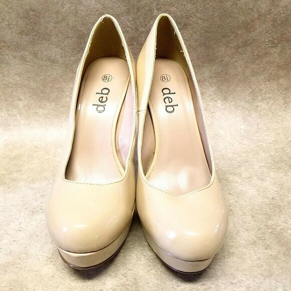 Deb Womens Size 8.5 Nude Slip On 5.5" Heel Pumps - Picture 2 of 10